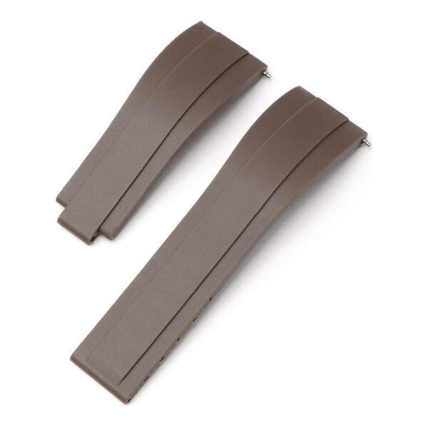 Rubber Watch Strap to Fit Rolex - 20mm, No Clasp - Brown
