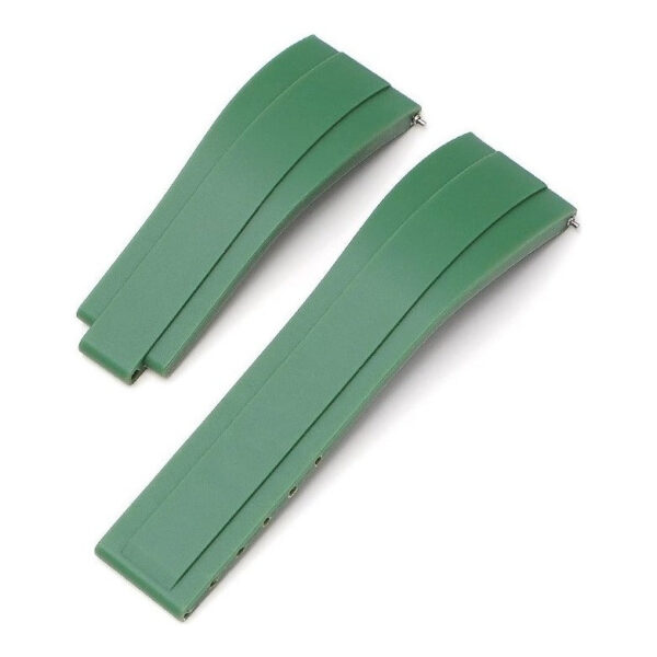 Rubber Watch Strap to Fit Rolex - 20mm, No Clasp - Green