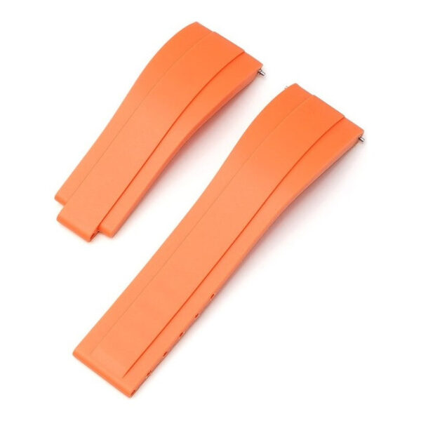 Rubber Watch Strap to Fit Rolex - 20mm, No Clasp - Orange