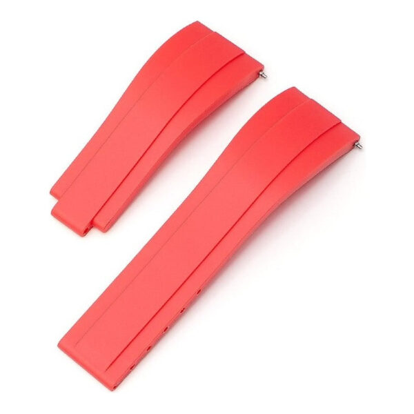 Rubber Watch Strap to Fit Rolex - 20mm, No Clasp - Red