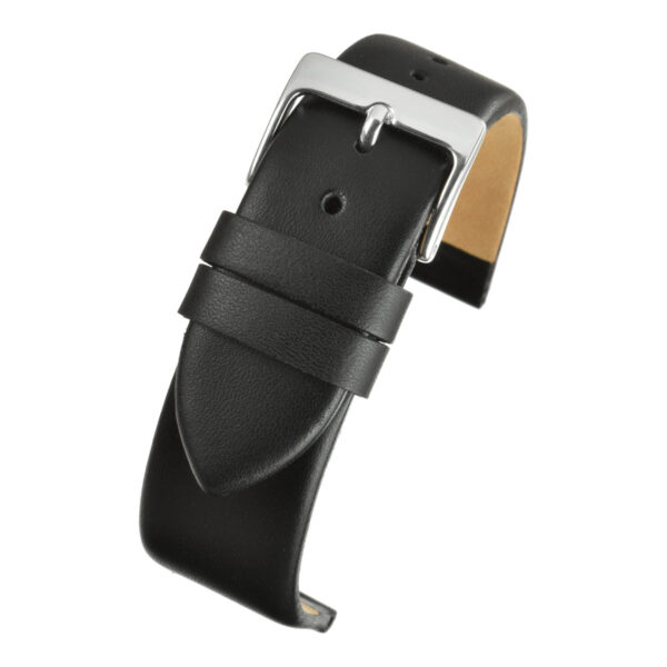 Smooth Leather Watch Strap - Black