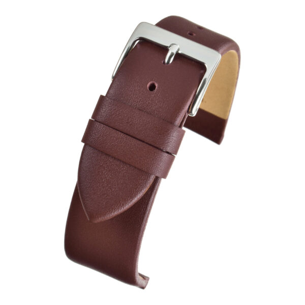 Smooth Leather Watch Strap - Maroon