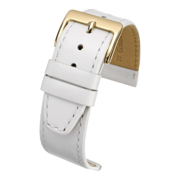 Plain Stitched Leather Watch Strap - White