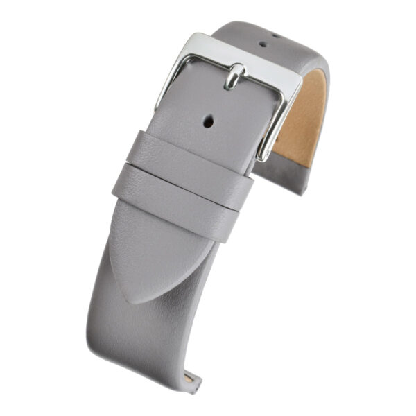 Smooth Leather Watch Strap - Grey