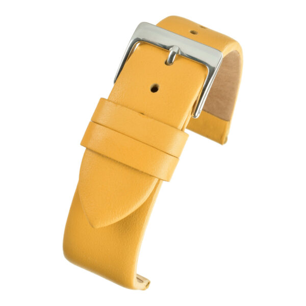 Smooth Leather Watch Strap - Yellow