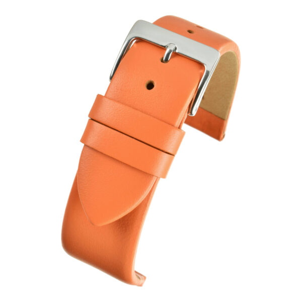 Smooth Leather Watch Strap - Orange