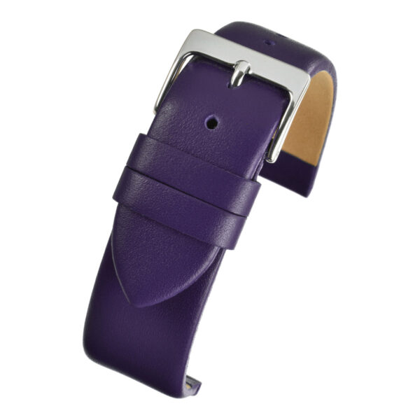 Smooth Leather Watch Strap - Purple