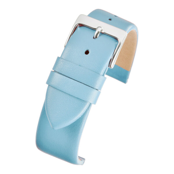 Smooth Leather Watch Strap - Light Blue