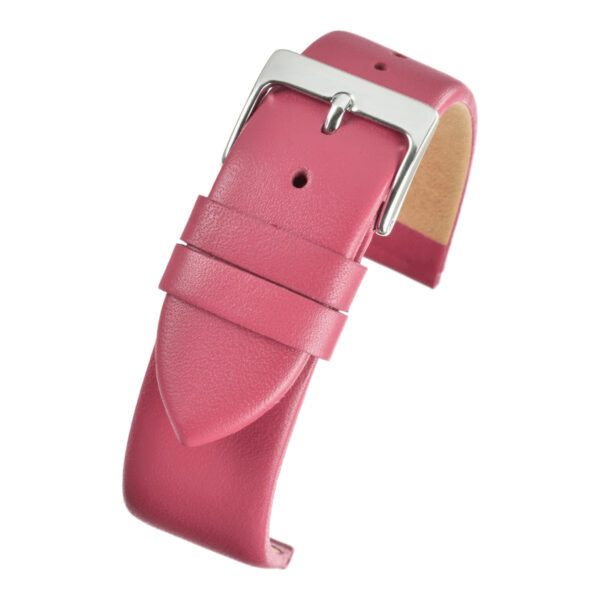 Smooth Leather Watch Strap - Dark Pink