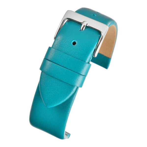 Smooth Leather Watch Strap - Vibrant Blue