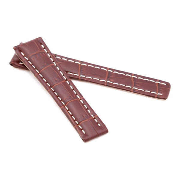 Alligator-Grain Leather Watch Strap to Fit Breitling - Brown