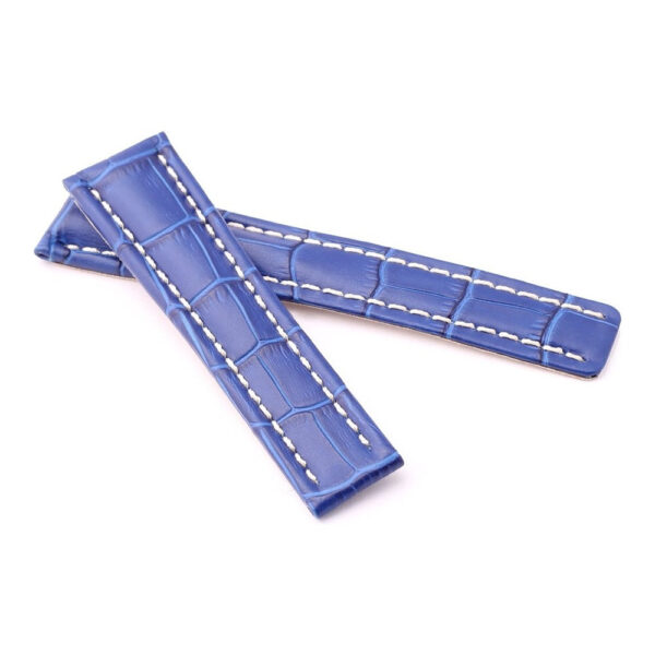 Alligator-Grain Leather Watch Strap to Fit Breitling - Light Blue