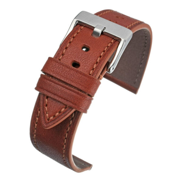 Premium Italian Stitch Leather Watch Strap - Light Brown