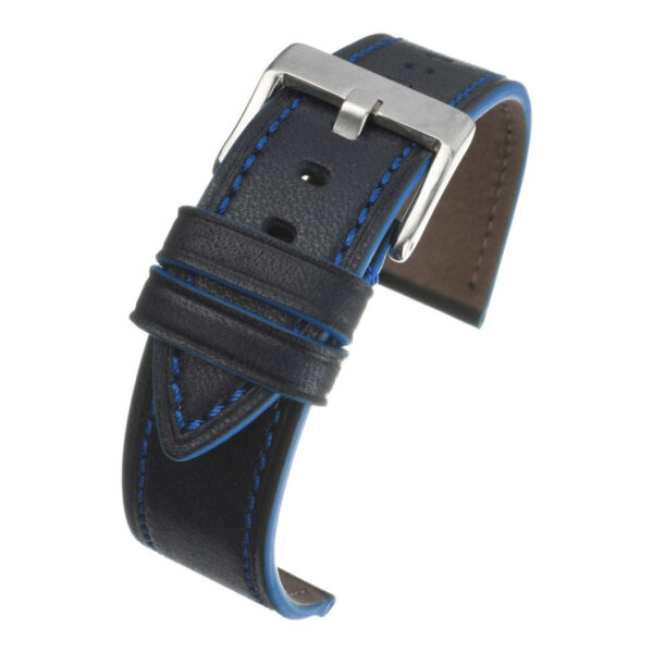 Premium Italian Stitch Leather Watch Strap - Navy