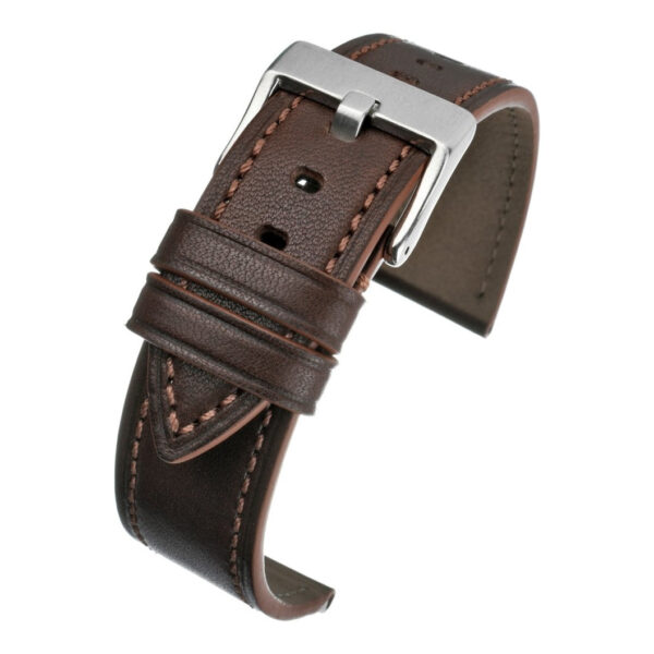 Premium Italian Stitch Leather Watch Strap - Brown
