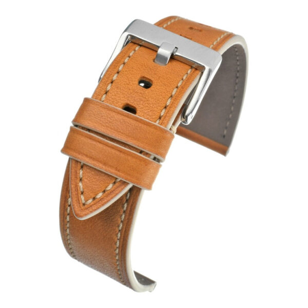 Premium Italian Stitch Leather Watch Strap - Yellow